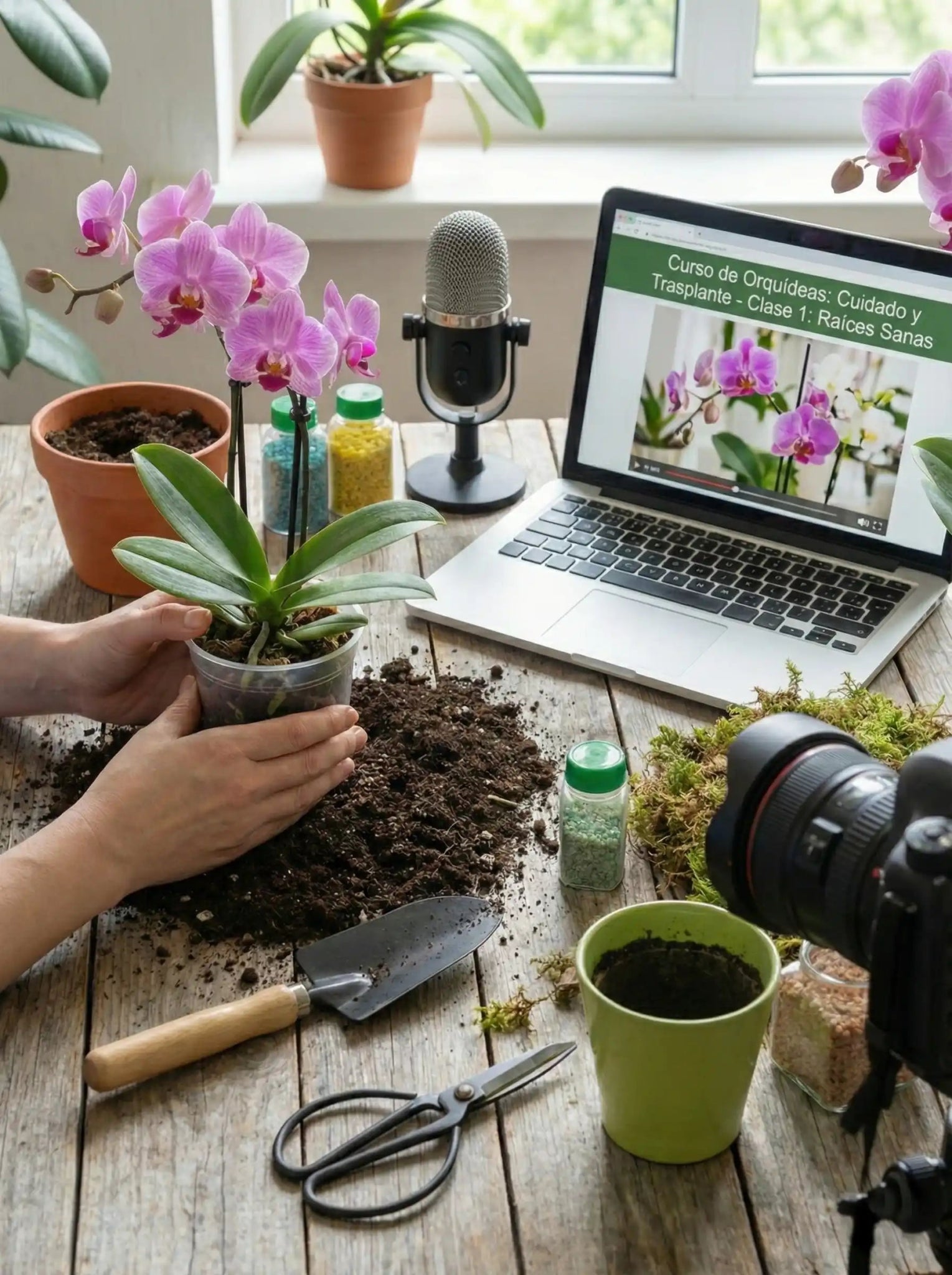 Curso Virtual en VIVO de Orquídeas phalaenopsis + KIT - Orquiterapia