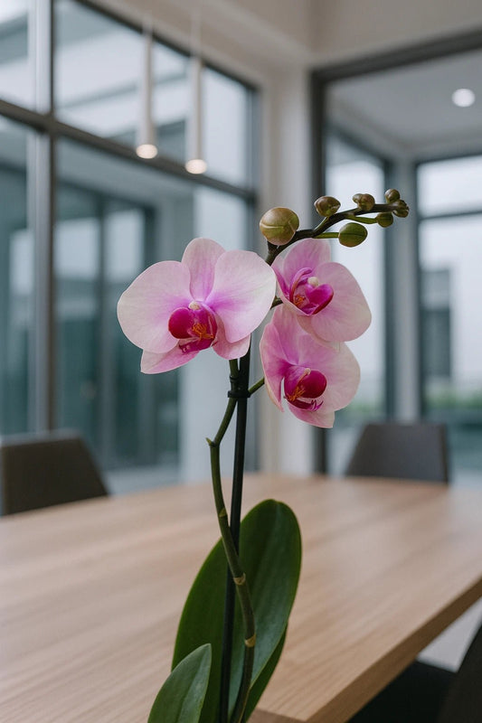 Orquídea Mediana Rosa centro fucsia - Orquiterapia